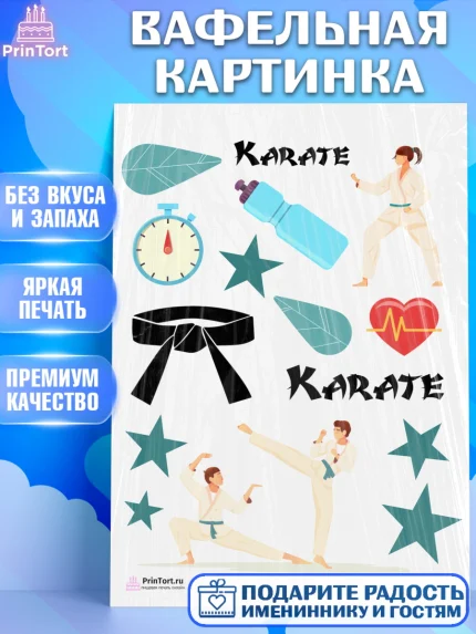 Вафельная картинка, Карате, Спорт, Мальчик, День рождения, арт. PT204105