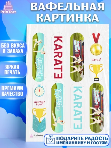 Вафельная картинка, Карате, Спорт, Мальчик, День рождения, арт. PT204112