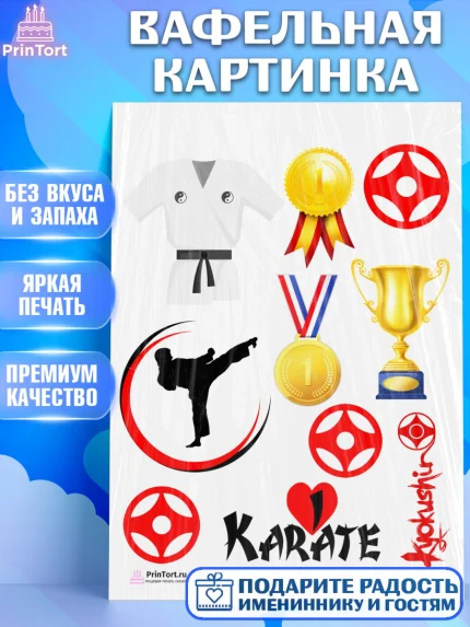 Вафельная картинка, Карате, Спорт, Мальчик, День рождения, арт. PT204114