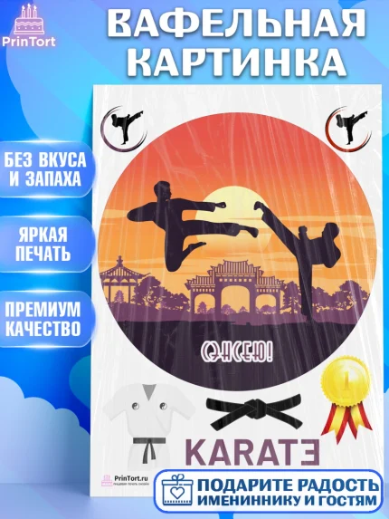 Вафельная картинка, Карате, Спорт, Мальчик, День рождения, арт. PT204115