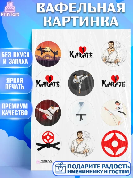 Вафельная картинка, Карате, Спорт, Мальчик, День рождения, арт. PT204116