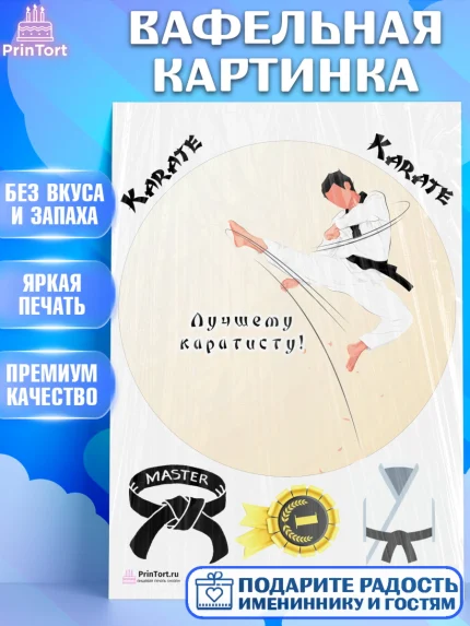 Вафельная картинка, Карате, Спорт, Мальчик, День рождения, арт. PT204117