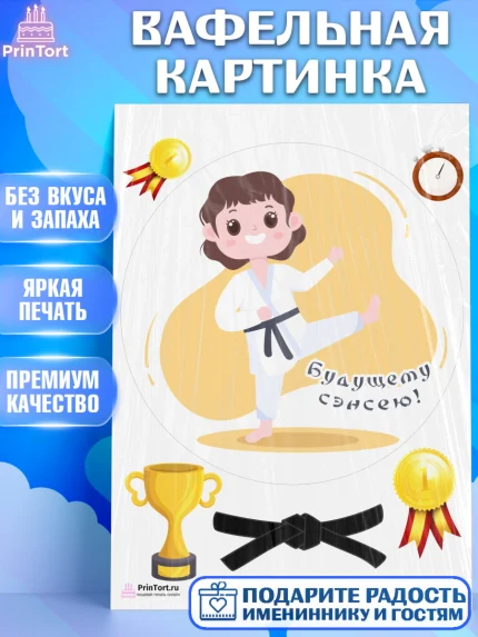 Вафельная картинка, Карате, Спорт, Мальчик, День рождения, арт. PT204119