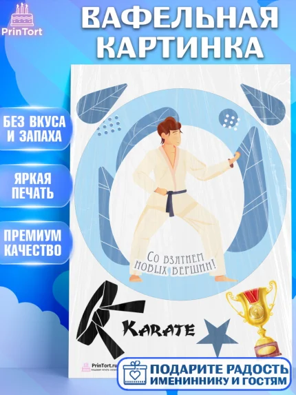 Вафельная картинка, Карате, Спорт, Мальчик, День рождения, арт. PT204121