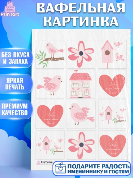 Вафельная картинка, Добро пожаловать, Новоселье, Девочка, арт. PT204186