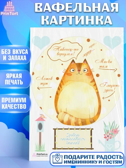 Вафельная картинка, Добро пожаловать, Новоселье, Девочка, арт. PT204200