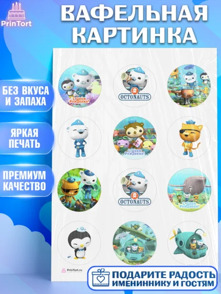 Вафельная картинка, Октонавты, Девочка, День рождения, арт. PT204657