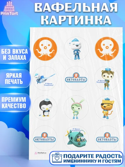 Вафельная картинка, Октонавты, Девочка, День рождения, арт. PT204660