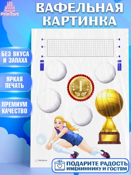 Вафельная картинка, Волейбол, Волейболист, Мальчик, День рождения, арт. PT204744