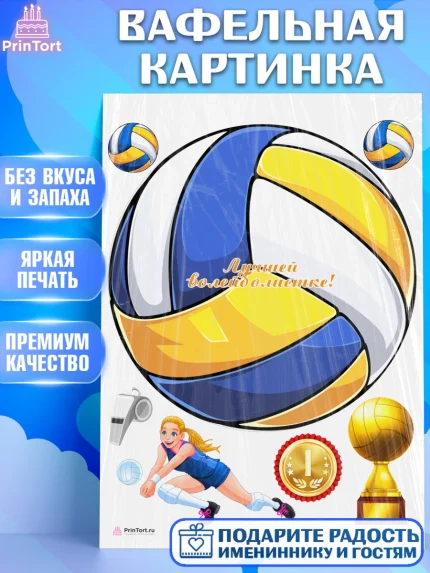 Вафельная картинка, Волейбол, Волейболист, Мальчик, День рождения, арт. PT204748