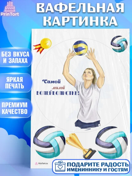 Вафельная картинка, Волейбол, Волейболист, Мальчик, День рождения, арт. PT204754