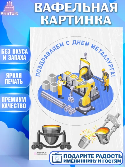 Вафельная картинка, День Металлурга, Металлург, Мальчик, арт. PT204999
