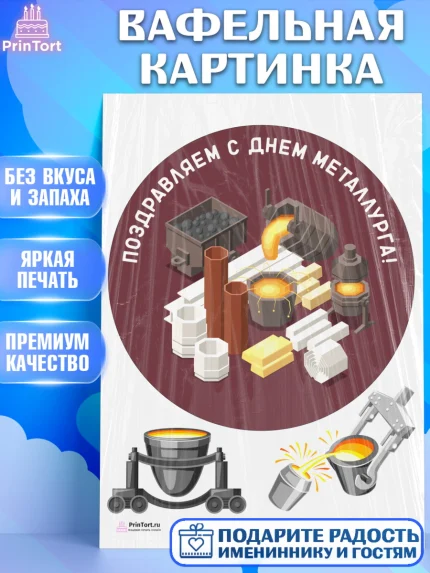 Вафельная картинка, День Металлурга, Металлург, Мальчик, арт. PT205000