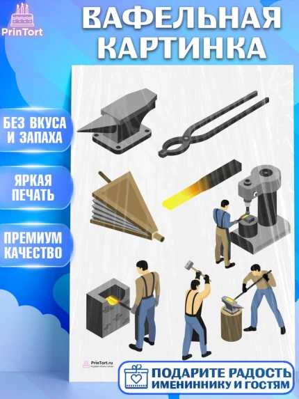 Вафельная картинка, День Металлурга, Металлург, Мальчик, арт. PT205006