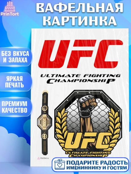 Вафельная картинка, Бои без правил UFC, ЮФС, Мальчик, День рождения, арт. PT205019