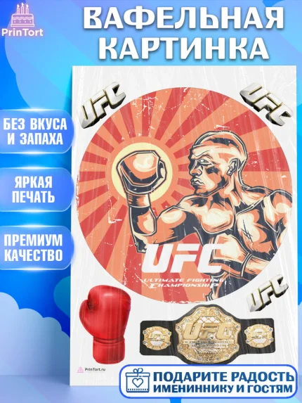 Вафельная картинка, Бои без правил UFC, ЮФС, Мальчик, День рождения, арт. PT205022