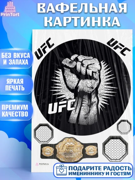 Вафельная картинка, Бои без правил UFC, ЮФС, Мальчик, День рождения, арт. PT205026