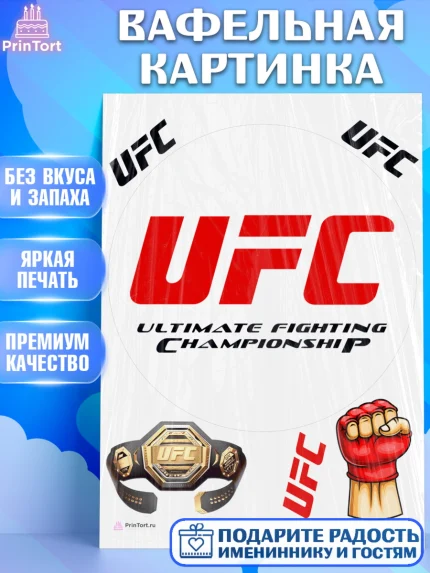 Вафельная картинка, Бои без правил UFC, ЮФС, Мальчик, День рождения, арт. PT205027