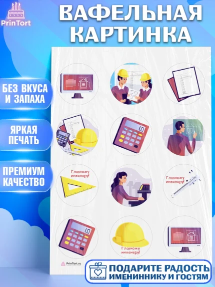Вафельная картинка, День Инженера, Механик, Изобретатель, Мальчик, арт. PT205058