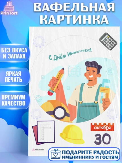 Вафельная картинка, День Инженера, Механик, Изобретатель, Мальчик, арт. PT205063