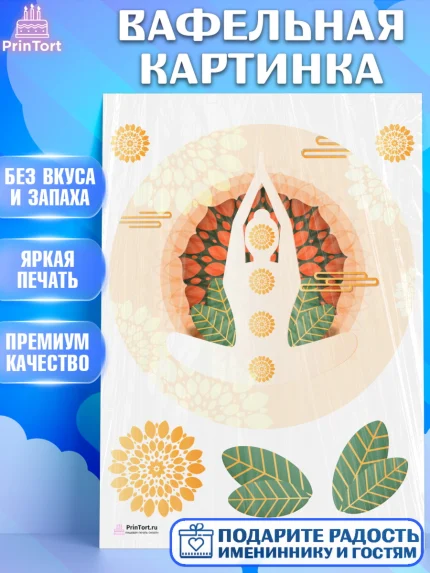 Вафельная картинка, Йога, Спорт, Девочка, День рождения, арт. PT205068