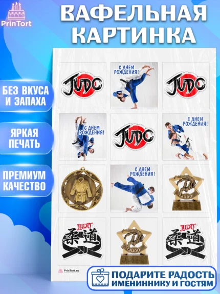 Вафельная картинка, Дзюдо, Мальчик, День рождения, арт. PT205383