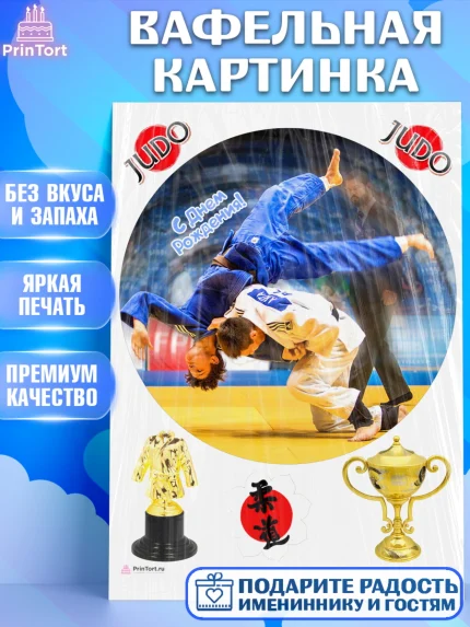 Вафельная картинка, Дзюдо, Мальчик, День рождения, арт. PT205386