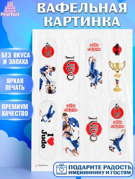Вафельная картинка, Дзюдо, Мальчик, День рождения, арт. PT205387