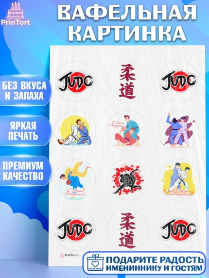 Вафельная картинка, Дзюдо, Мальчик, День рождения, арт. PT205389