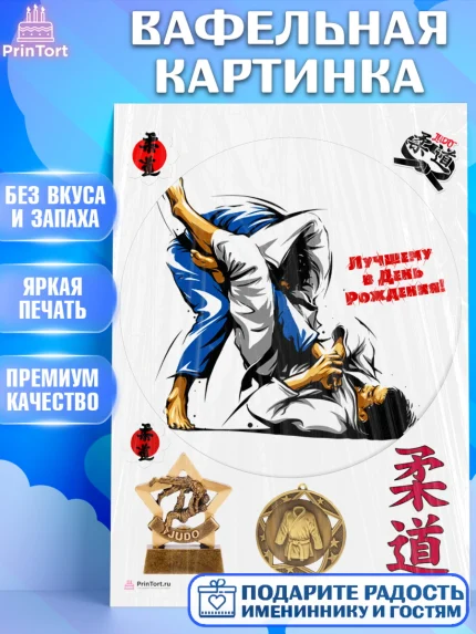 Вафельная картинка, Дзюдо, Мальчик, День рождения, арт. PT205395