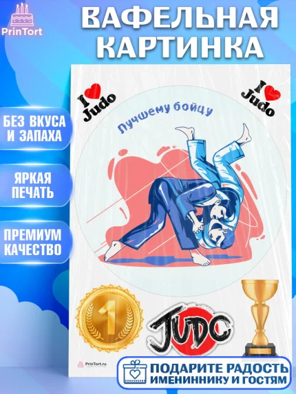 Вафельная картинка, Дзюдо, Мальчик, День рождения, арт. PT205400