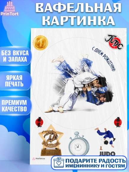 Вафельная картинка, Дзюдо, Мальчик, День рождения, арт. PT205401