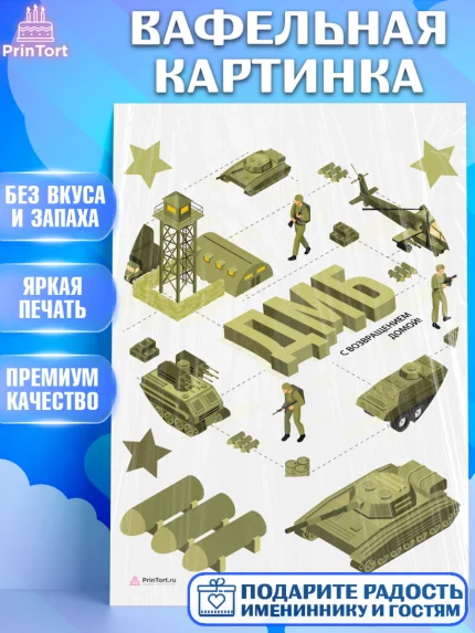 Вафельная картинка, Дембель, ДМБ, Мальчик, Демобилизация, арт. PT205668