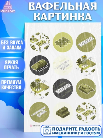 Вафельная картинка, Дембель, ДМБ, Мальчик, Демобилизация, арт. PT205675
