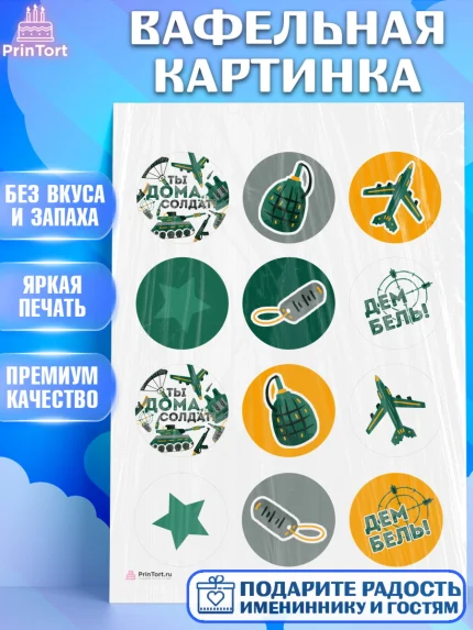 Вафельная картинка, Дембель, ДМБ, Мальчик, Демобилизация, арт. PT205676