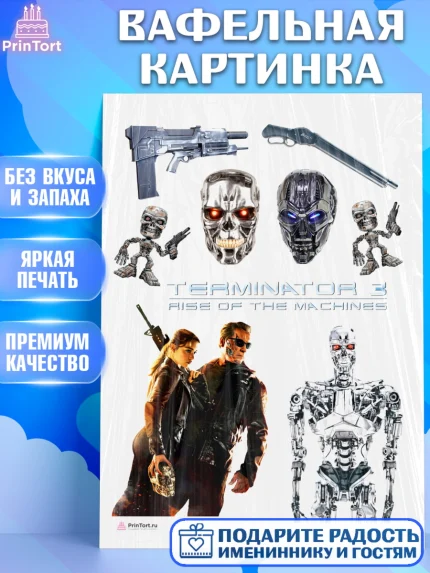 Вафельная картинка, Терминатор, Девочка, День рождения, арт. PT205750