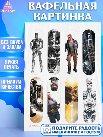 Вафельная картинка, Терминатор, Девочка, День рождения, арт. PT205752