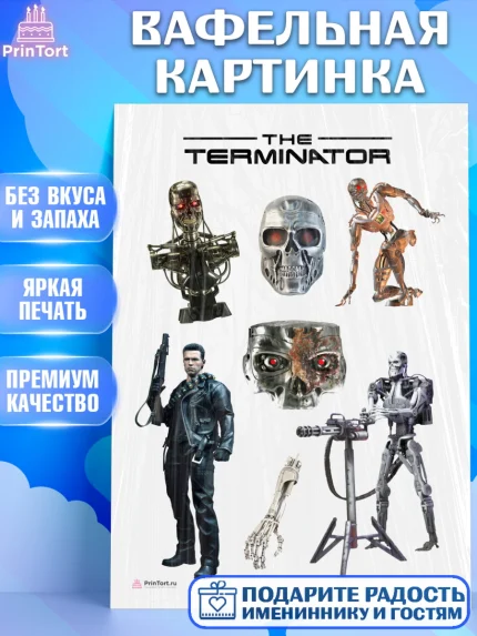Вафельная картинка, Терминатор, Девочка, День рождения, арт. PT205754
