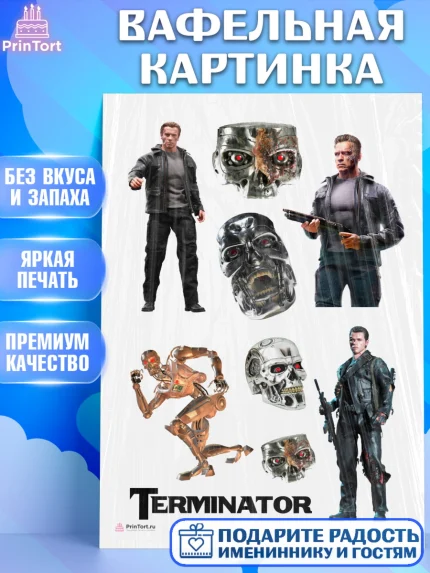 Вафельная картинка, Терминатор, Девочка, День рождения, арт. PT205757