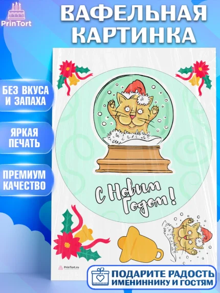 Вафельная картинка, Новый год, Девочка, арт. PT205771