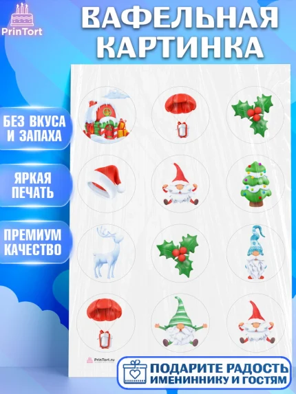 Вафельная картинка, Новый год, Девочка, арт. PT205832