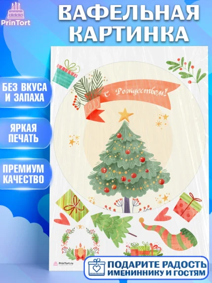 Вафельная картинка, Новый год, Девочка, арт. PT205834