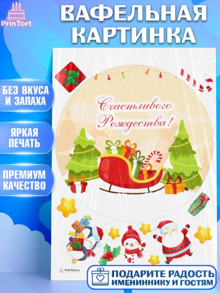 Вафельная картинка, Новый год, Девочка, арт. PT205838
