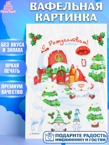 Вафельная картинка, Новый год, Девочка, арт. PT205843