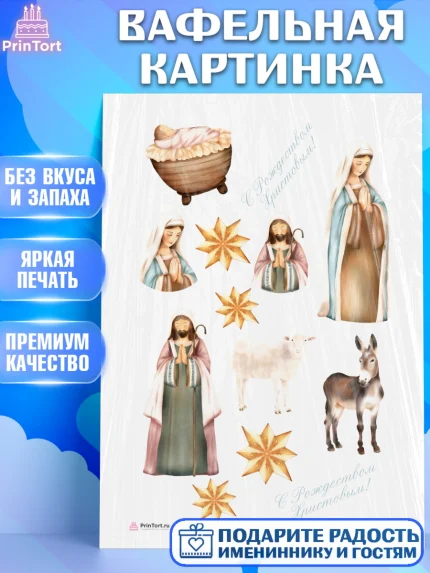 Вафельная картинка, Новый год, Девочка, арт. PT205853