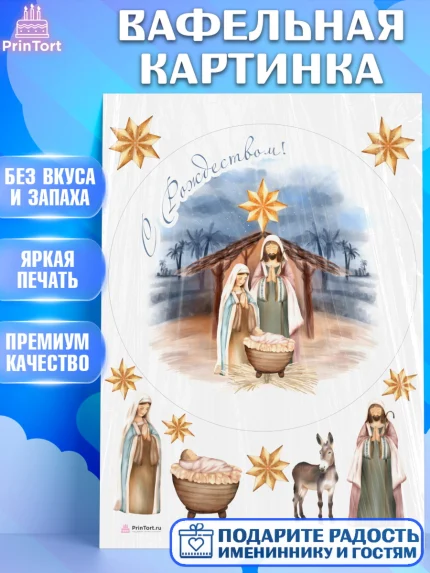 Вафельная картинка, Новый год, Девочка, арт. PT205858