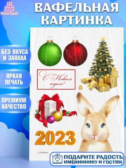 Вафельная картинка, Новый год, Девочка, арт. PT205956