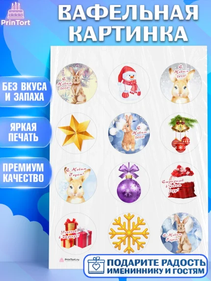 Вафельная картинка, Новый год, Девочка, арт. PT205965