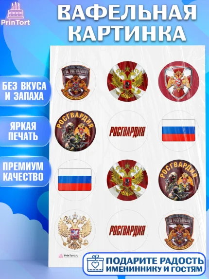 Вафельная картинка, Росгвардия, Мальчик, День рождения, арт. PT206002