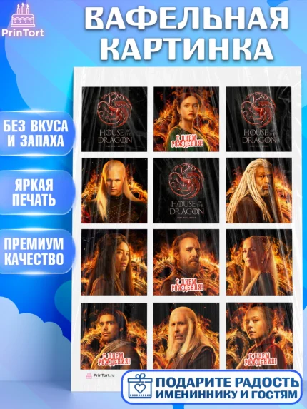 Вафельная картинка, Дом Дракона, House of Dragon, Девочка, День рождения, арт. PT206029
